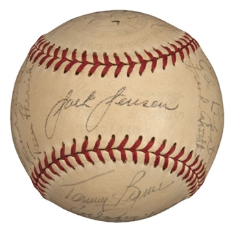 1950 World Champion New York Yankees  Team Signed Baseball (27 Signatures) With DiMaggio